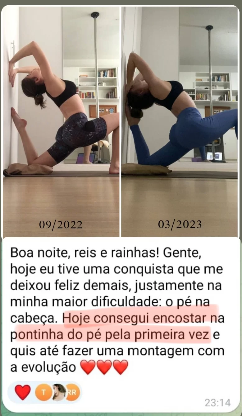 “Consegui colocar o pé na cabeça pela primeira vez”