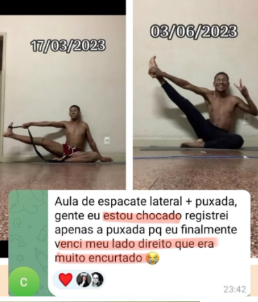“Estou chocado. Venci meu lado direito que era muito encurtado"