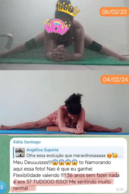 "36 anos sem fazer nada e aos 37 tudo isso! Me sentindo muito Rainha!"